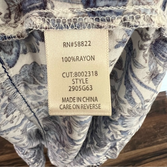 Max Studio Printed Smocked Bodice Tiered Maxi Dress Cruise Vacation Beach Resort - Picture 11 of 11